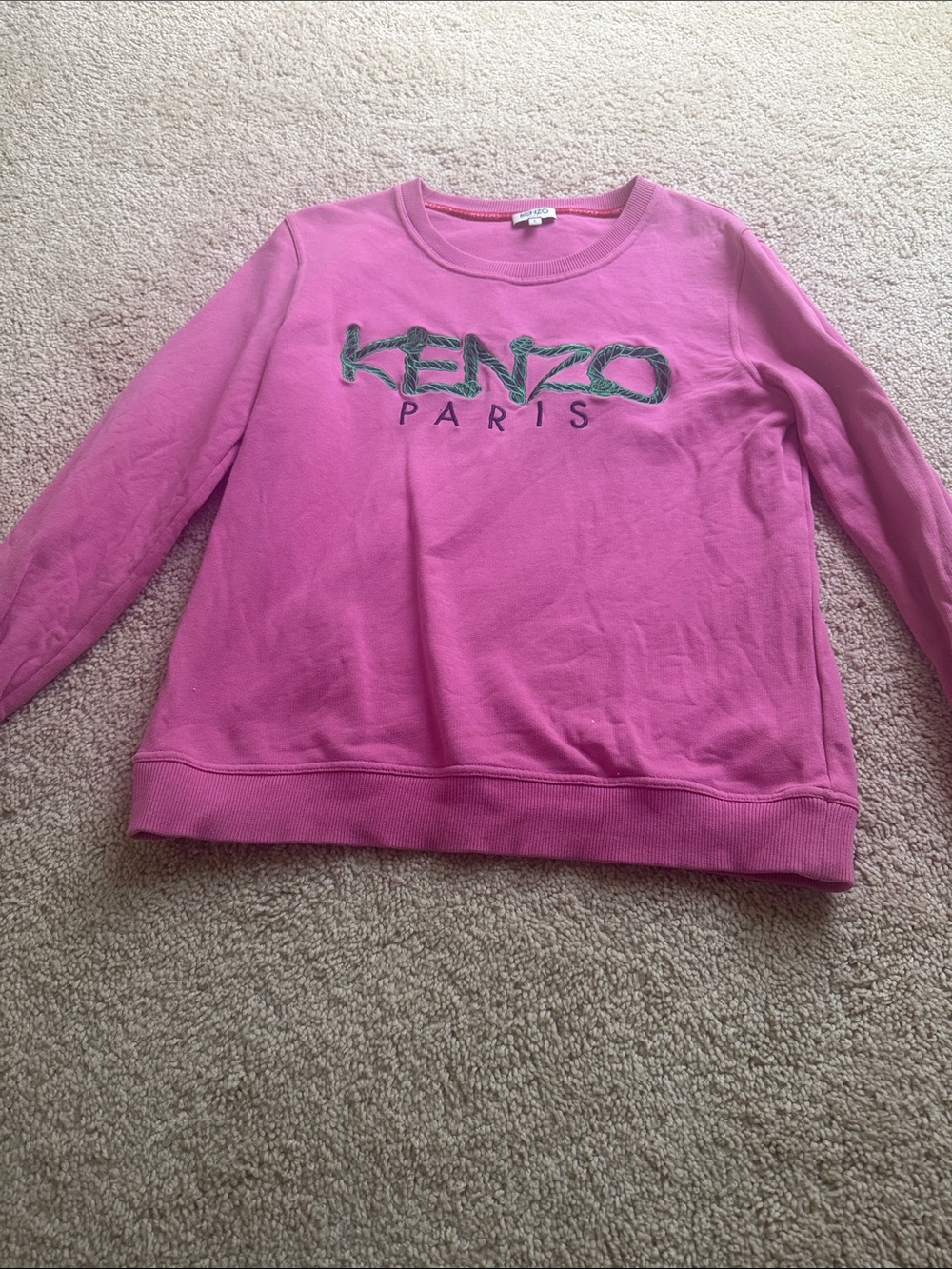 Kenzo Pink Crewneck Sweatshirt with Embroidered Logo
